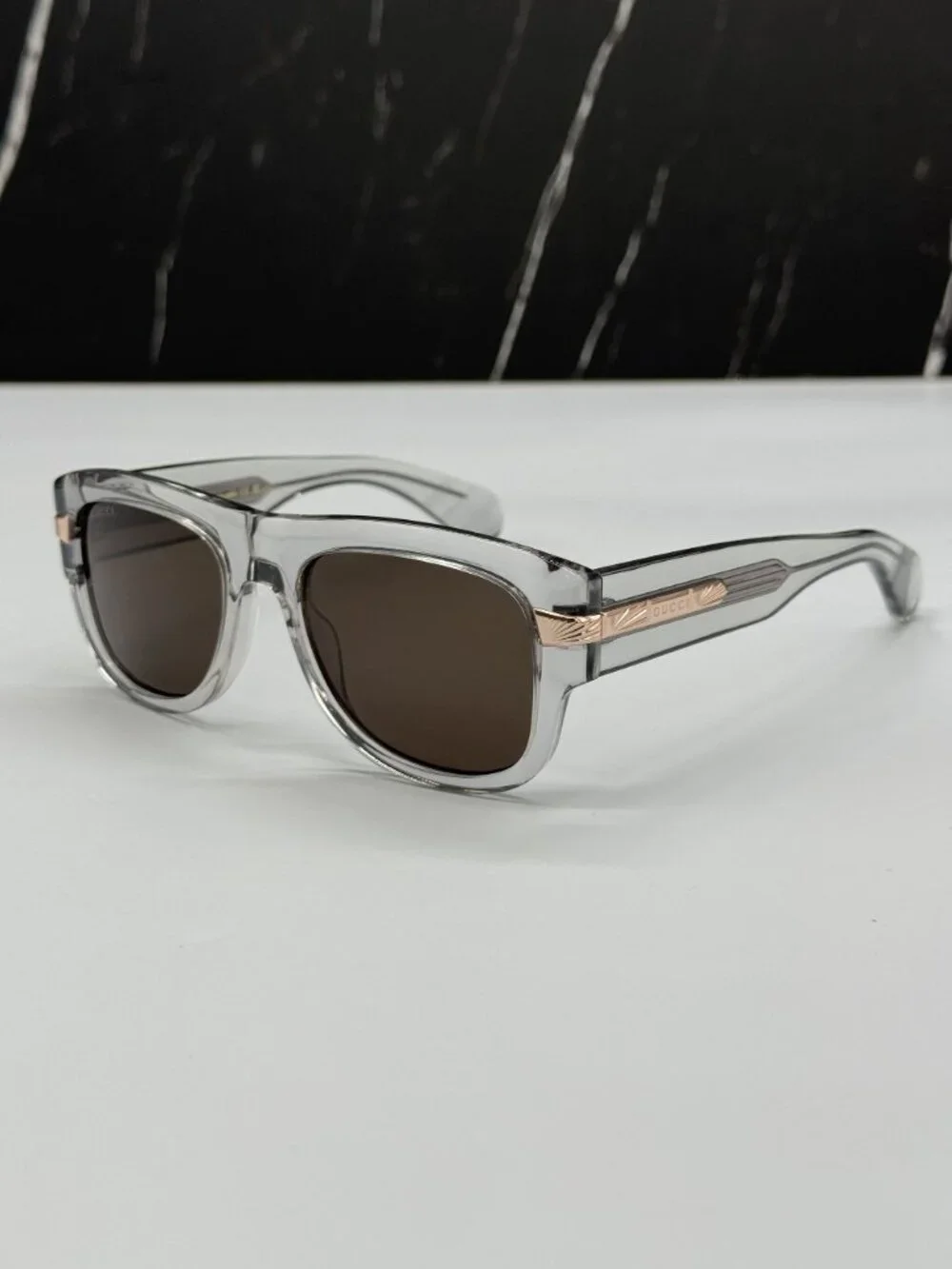 NEW GUCCI GG1517S 006 CLEAR BROWN MEN SUNGLASSES GUCCI